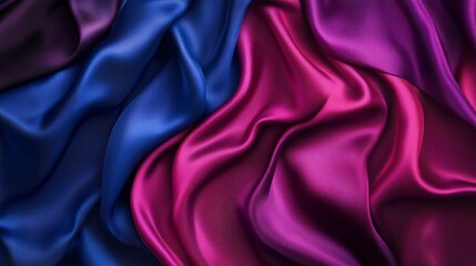 Vibrant Colorful Abstract Background with Shiny Silky Fabric Folds and Gradient