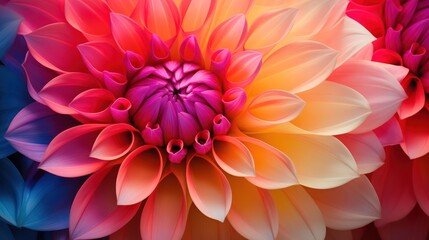 Obraz premium Vibrant Colorful Dahlia Flower Petals with Clean Lines and Delicate Texture
