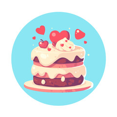 Charming Princess Cake Icon – Elegant and Whimsical Dessert Illustration  
