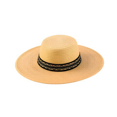 Straw hat isolated on a transparent background