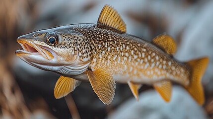 Freshwater fish, close-up view, leaping