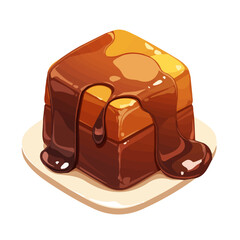 Minimalist Sacher Cube Icon – Elegant and Simple Chocolate Dessert Illustration  
