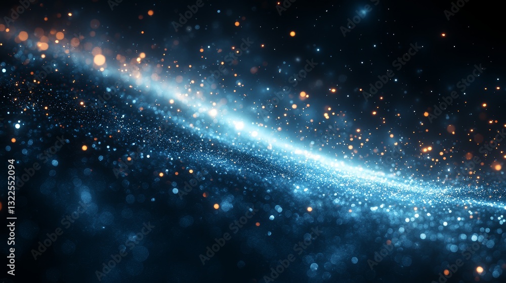 Poster in a speed motion design, an abstract blue background is adorned with light horizontal lines