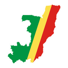 Obraz premium Map of Congo with flag