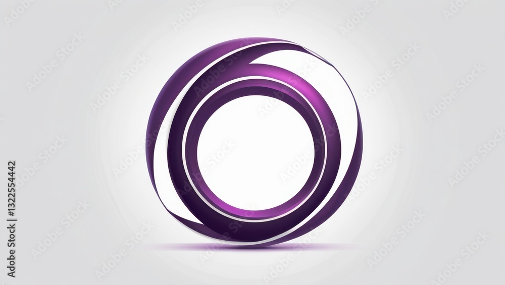 Poster stylized purple comet path ring icon with gradient light effects circular motion design modern abstr