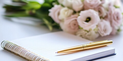 Organizing a timely wedding schedule wedding planner office photography floral arrangement close-up event management