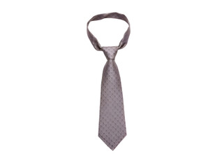 Grey necktie isolated on transparent background