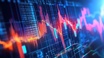 A business economy concept featuring investment stability, GDP growth, and economic policy charts in a D top-view style.