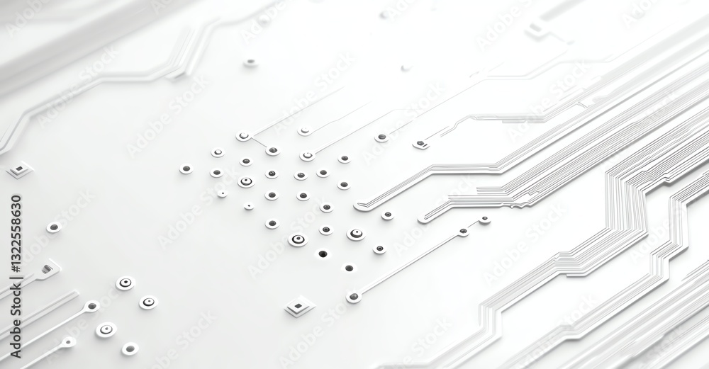 Poster this close-up image showcases a detailed circuit board design, featuring intricate patterns and a sl
