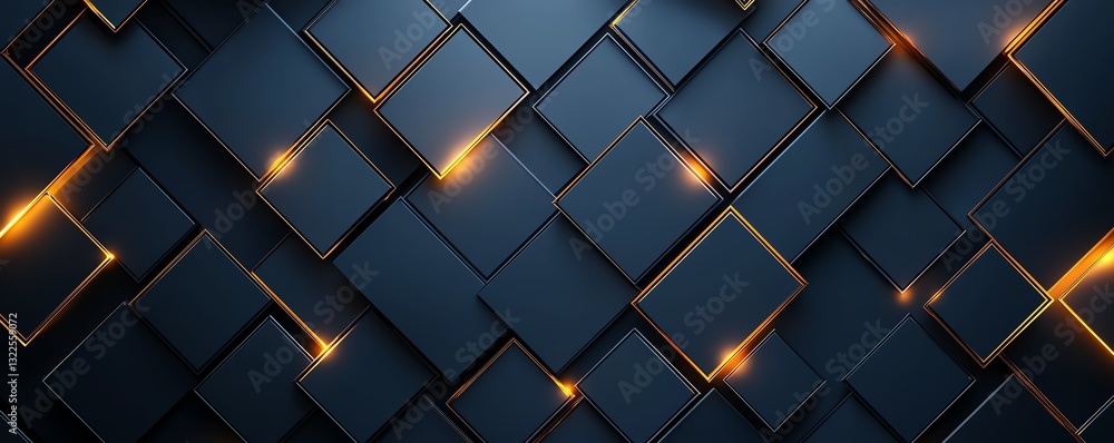 Aufkleber a modern, abstract background featuring interlocking squares with a sleek dark finish and subtle glo