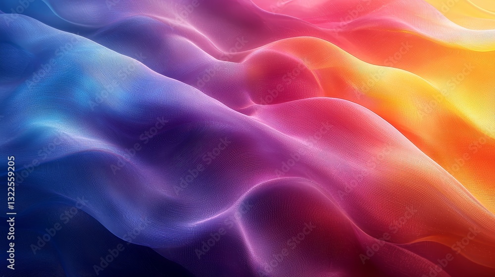 Poster the 3d rendering depicts holographic, swirling shapes in motion on an abstract backdrop