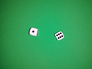 lucky dice on green