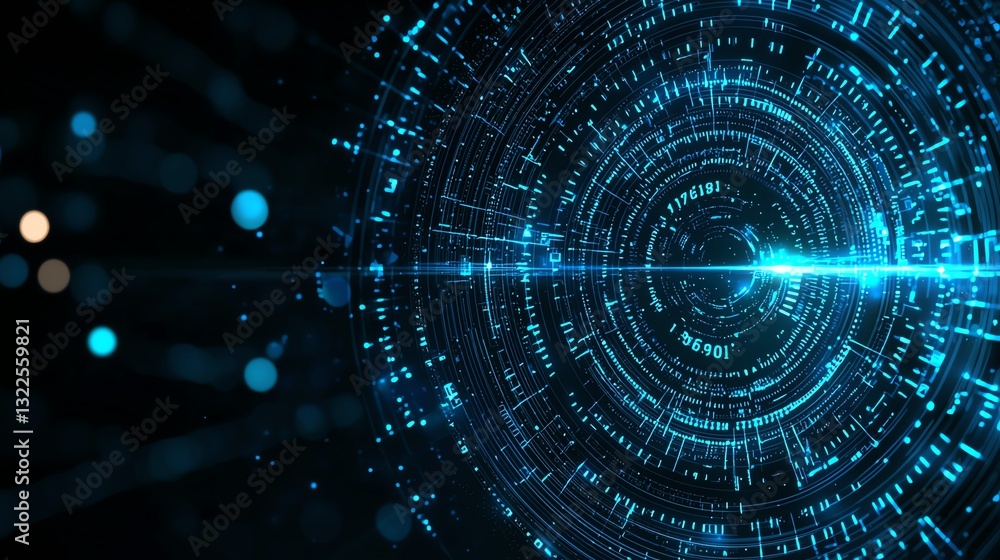 Poster a captivating digital tunnel visual representing data flow and connectivity. this abstract image hig