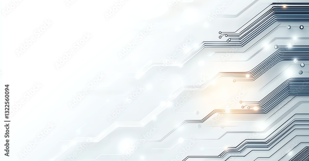 Poster abstract technology background featuring circuit lines and glowing elements, ideal for presentations