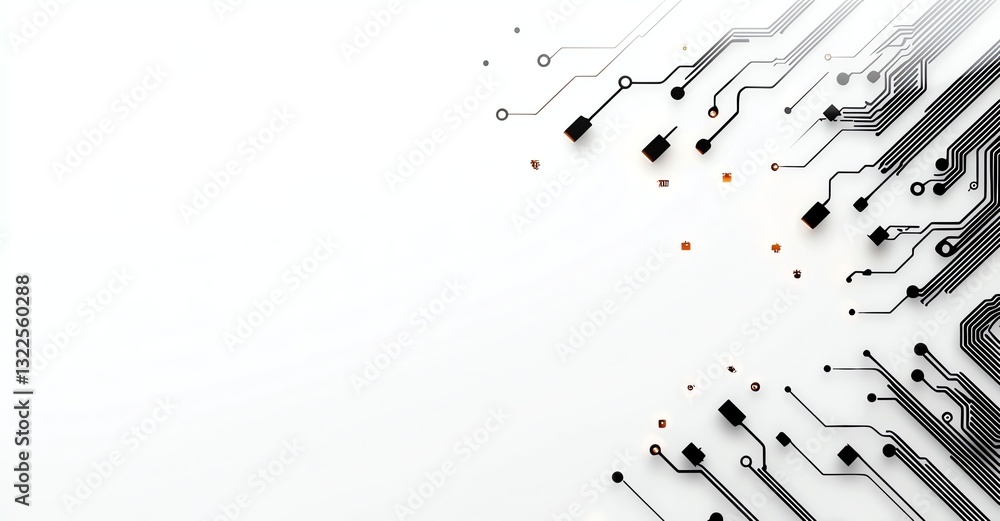 Aufkleber a modern digital circuit design featuring intricate lines and connections, representing innovation i