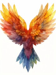 Obraz premium Watercolor Angel Wings Isolated on Clean White Background with Beautiful Magic Details