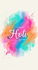 Obraz premium A joyful celebration of Holi in vibrant watercolors - joy and colors everywhere