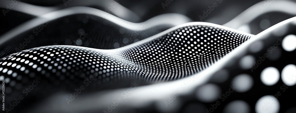 Poster an abstract design showcasing intricate wave patterns with dynamic textures and depth, perfect for b