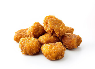  Chicken nuggets isolated on white background...