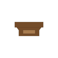 Wooden Lectern icon vector illustration on white background. Speech microphone platform