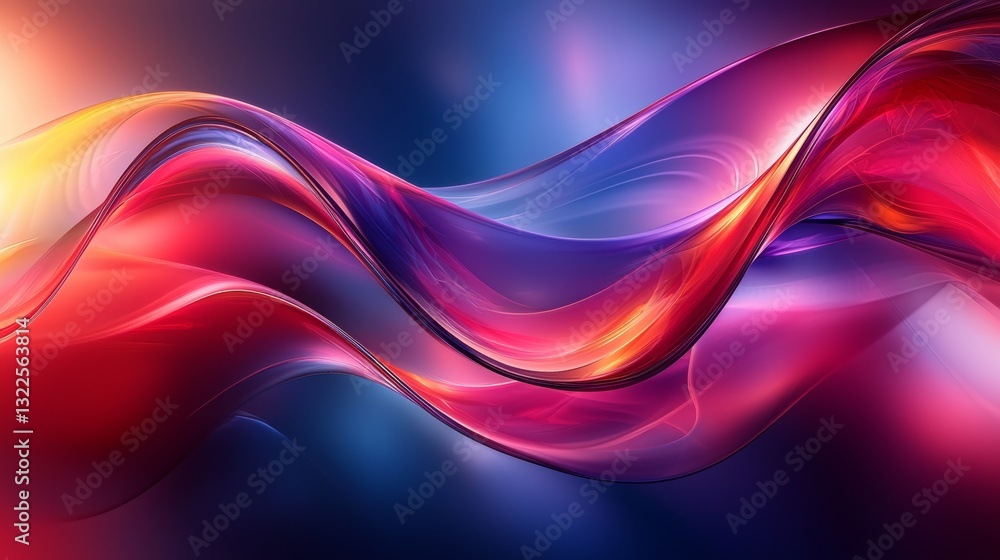 Poster blue and red abstract motion graphics. a visual display of moving blue and red lines set against a b