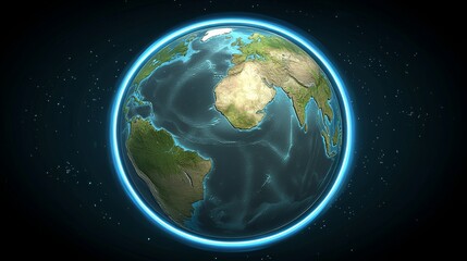 Fototapeta premium Stunning Earth in Space with Glowing Ring