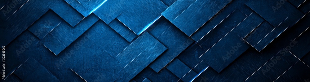 Poster An abstract texture featuring layered blue shapes creating depth and dimension. This visually striking design can serve as a background for various creative projects.