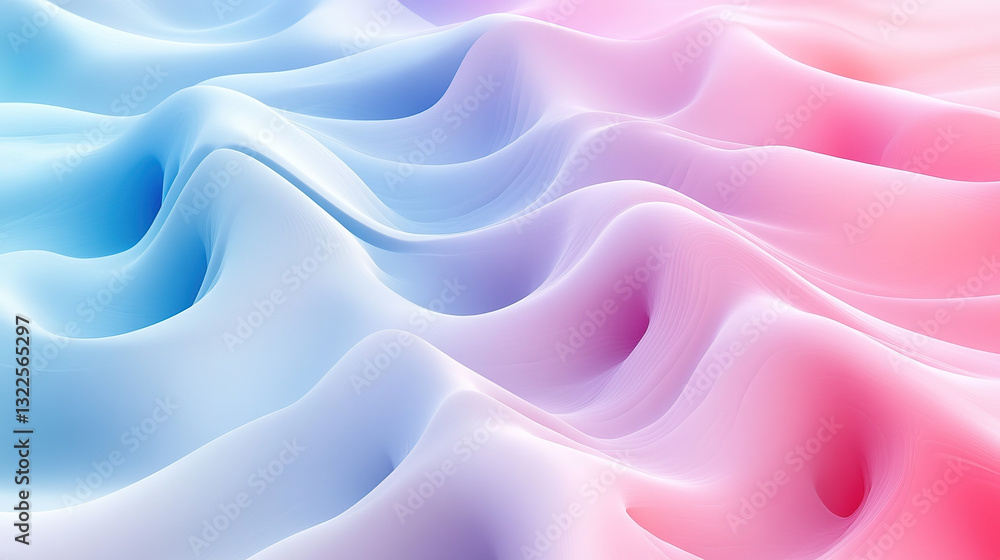 Poster flowing soft textiles in pastel hues artistic studio abstract design digital art close-up fluid dyna