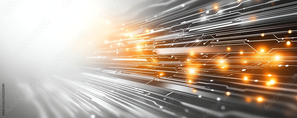 Poster a dynamic and abstract representation of digital light trails, symbolizing speed and innovation in t
