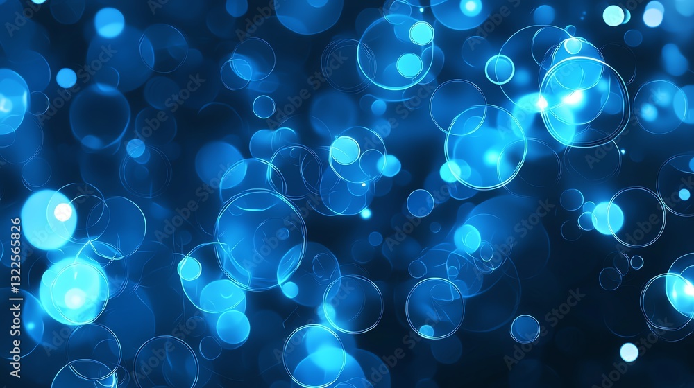 Poster a mesmerizing abstract background featuring vibrant blue bubbles against a soft gradient. ideal for 