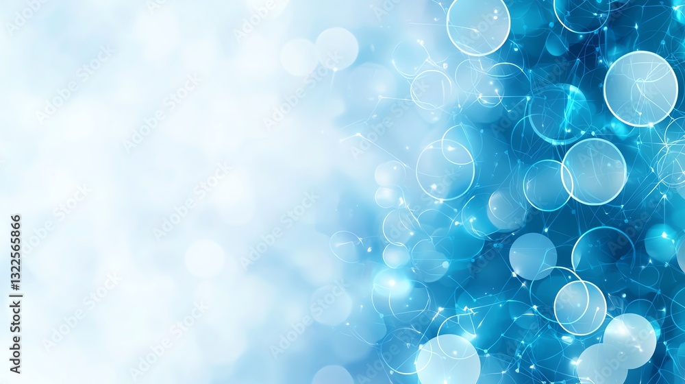 Poster a serene blue background featuring soft bokeh effects for a calming visual experience. ideal for bra