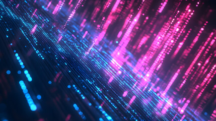 Retro neon grid background with glowing pink and blue lines creating a futuristic digital aesthetic