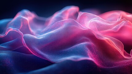 Fototapeta premium Abstract flowing pink and blue fabric texture.