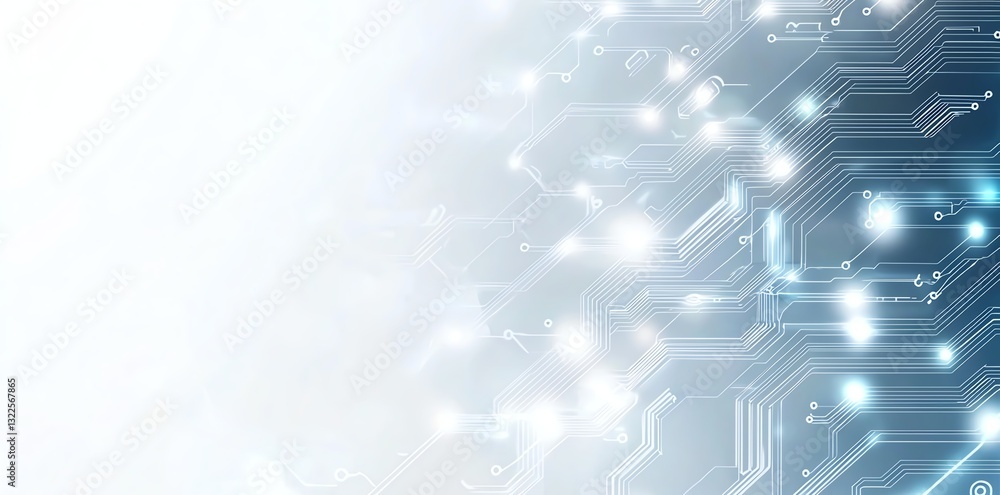 Aufkleber abstract digital technology background featuring glowing circuit lines and nodes. perfect for illust