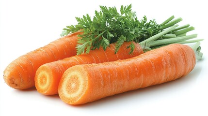 Fresh Orange Carrots with Green Tops