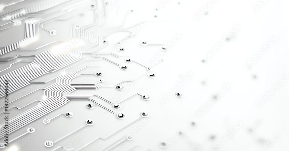Poster an abstract close-up of a circuit board with intricate patterns, showcasing the connection between t