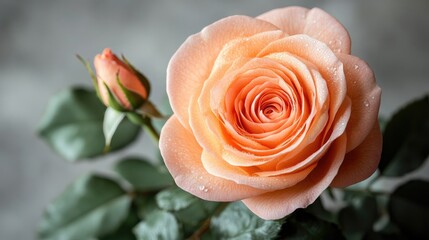 Peach Rose Close-Up Photography, Delicate Bloom