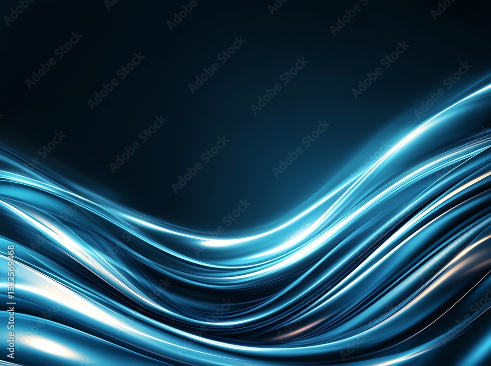 Poster a mesmerizing abstract background featuring smooth, flowing blue lines that create a sense of moveme