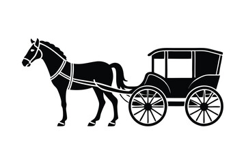 horse carriage illustration vector art