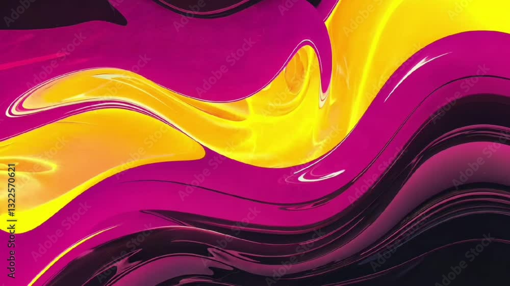 Poster vibrant abstract liquid paint waves with flowing colorful motion creating a modern artistic backgrou