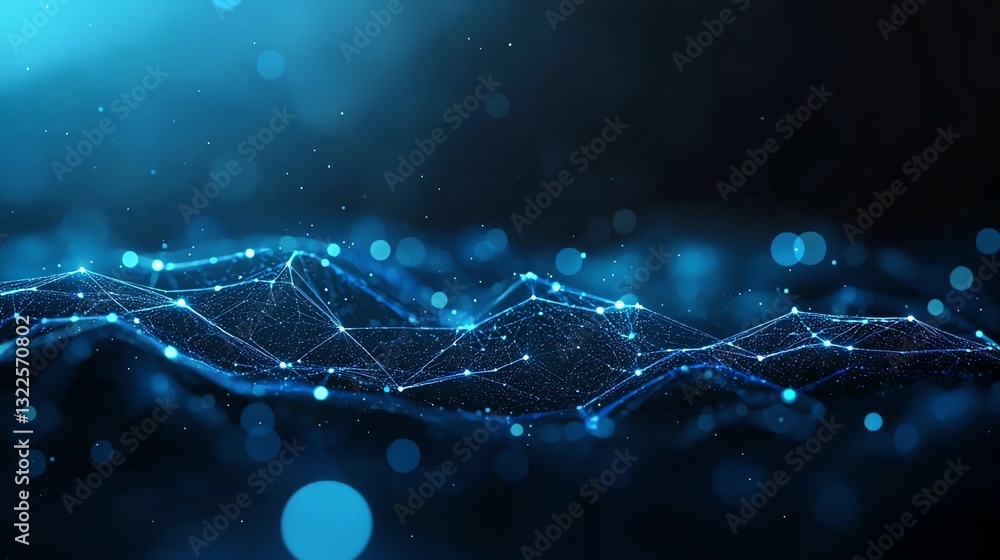 Aufkleber a captivating digital abstract background showcasing flowing lines of data and luminous particles. i
