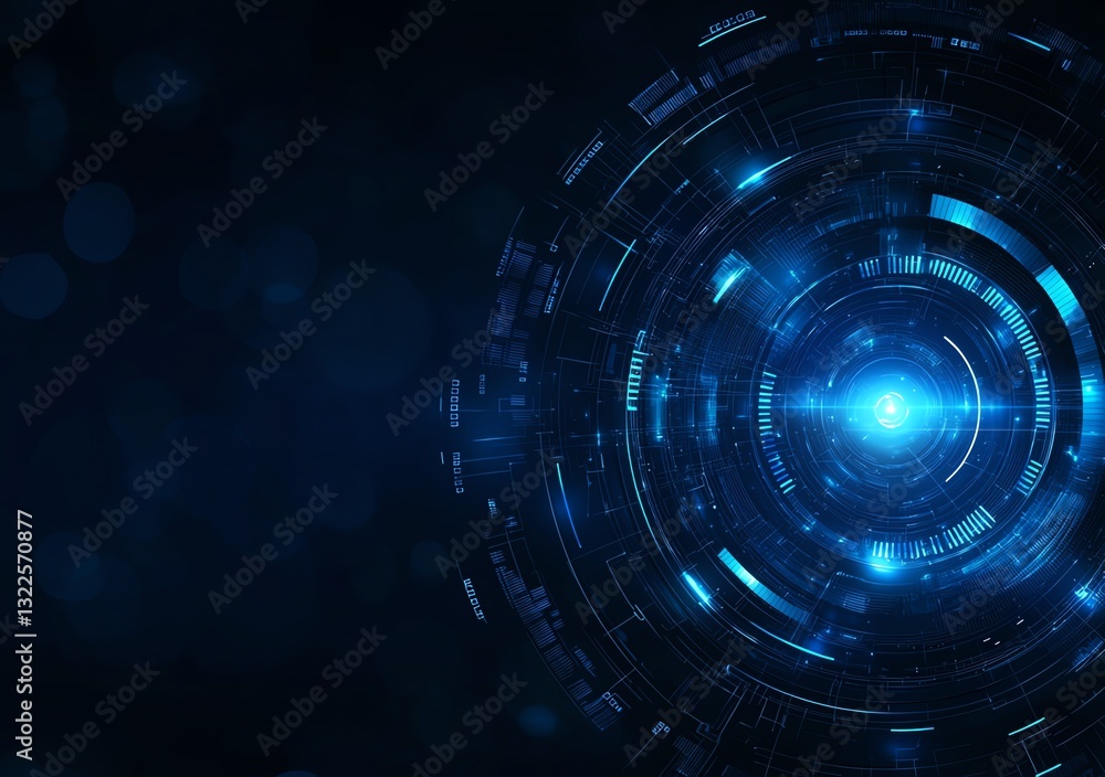 Aufkleber a mesmerizing digital background featuring intricate patterns and vibrant blue light, representing h