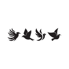bird logo icon set illustration