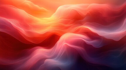 Obraz premium Abstract red, orange, and purple wavy background.