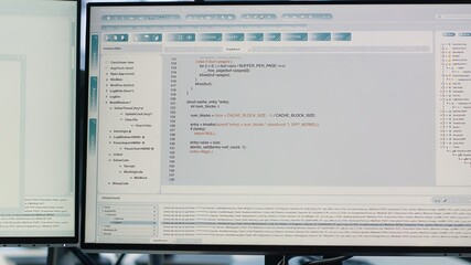 Computers in data center running server rigs diagnostic tests and error checking utilities to...