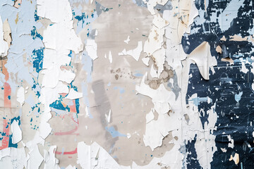Fototapeta premium Detailed close-up of peeling paint on weathered urban wall
