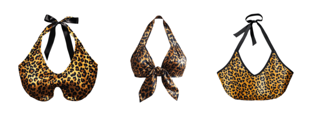 Three Stylish Leopard Print Swimwear Tops for Summer Pool Fashion