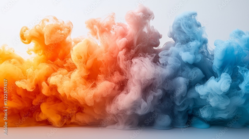 Aufkleber a stock image of slow-motion smoke swirls before a minimalistic background