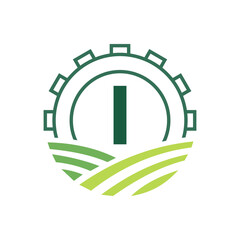 Agriculture Logo On Letter I. Agro Farming Logo Symbol Vector and Template