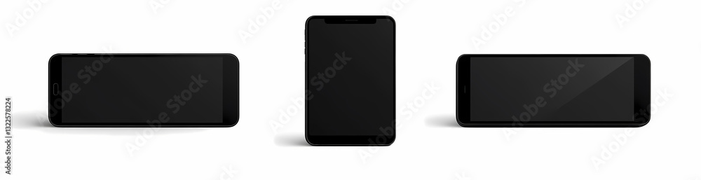 Poster technology showcase: this photo features a modern phone in a studio setting, the sleek device is cap